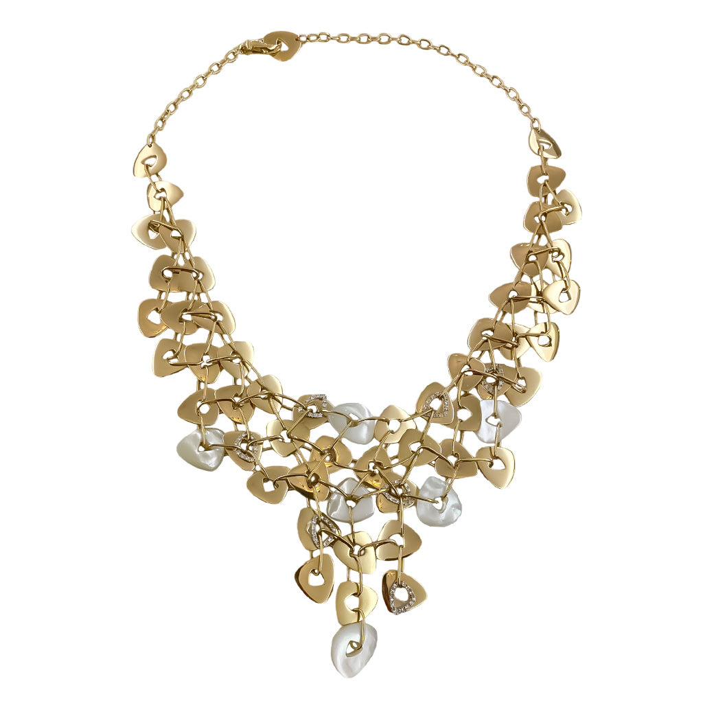 Mother of Pearl and Diamond Puzzle Necklace
