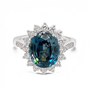 Oval Blue Zircon Ring