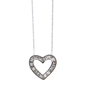 Open Heart Diamond Necklace