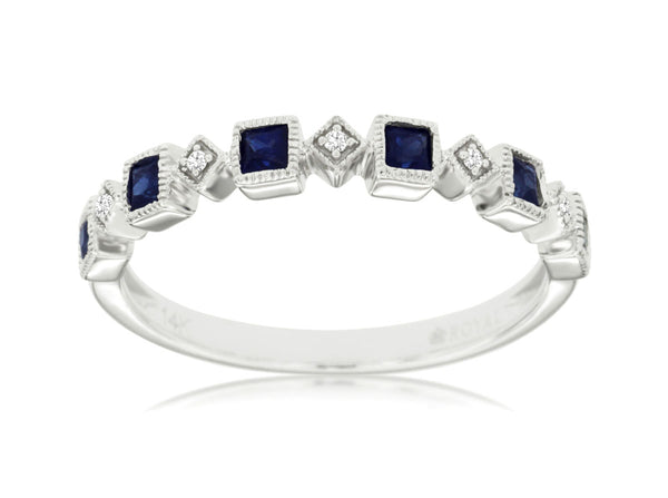 Princess Sapphire Diamond Band