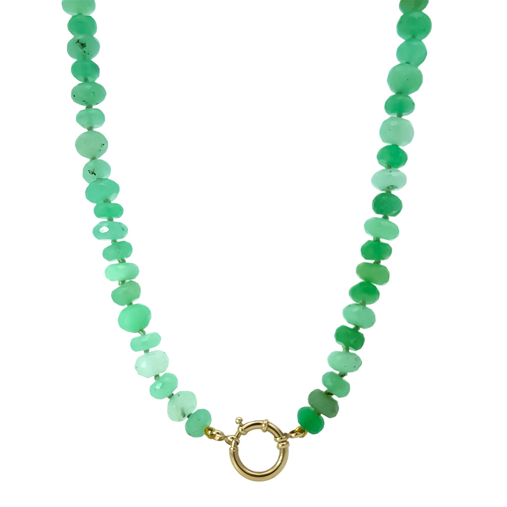 Beaded Necklace with Gold Charm Clasp