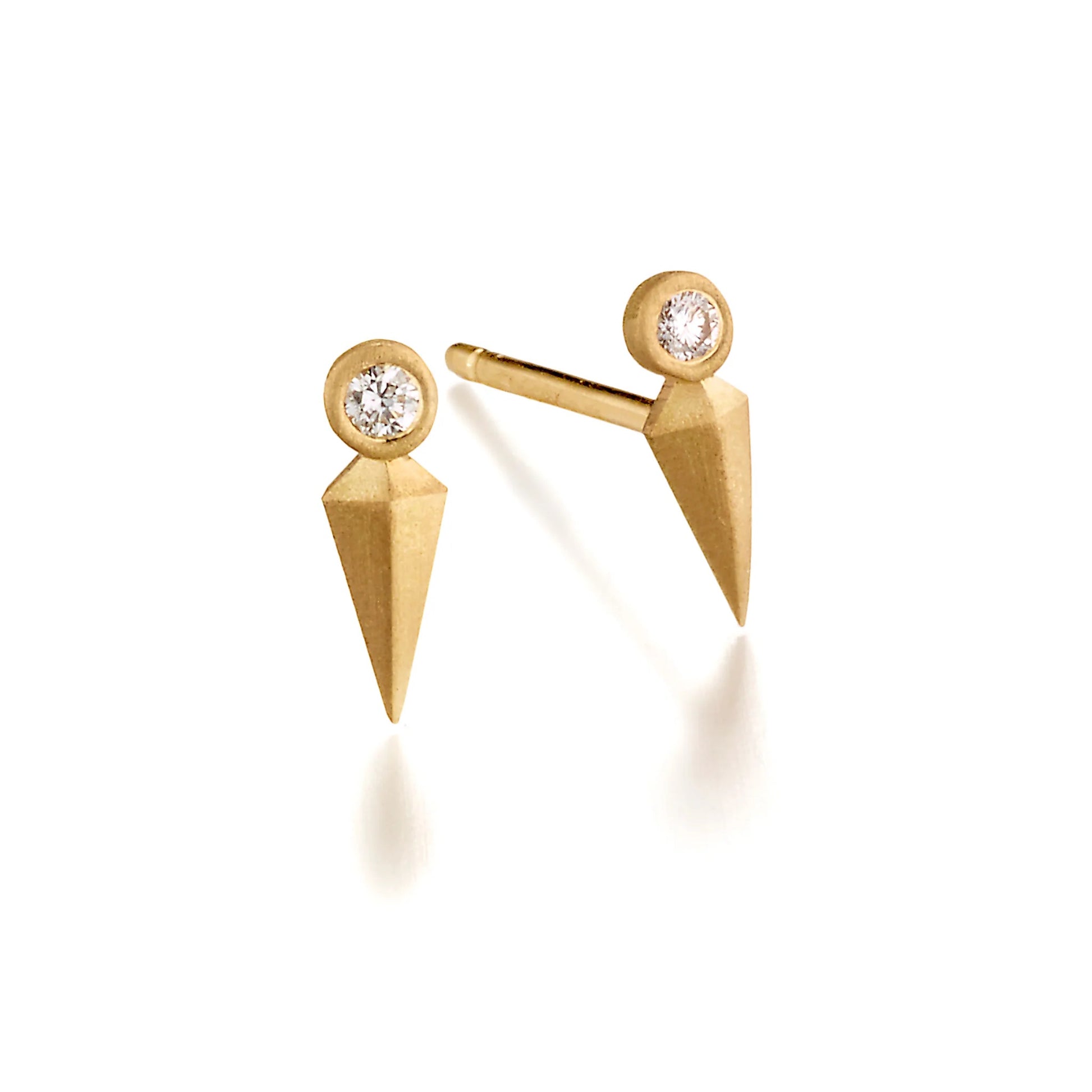 Dagger Stud Earrings with Diamond