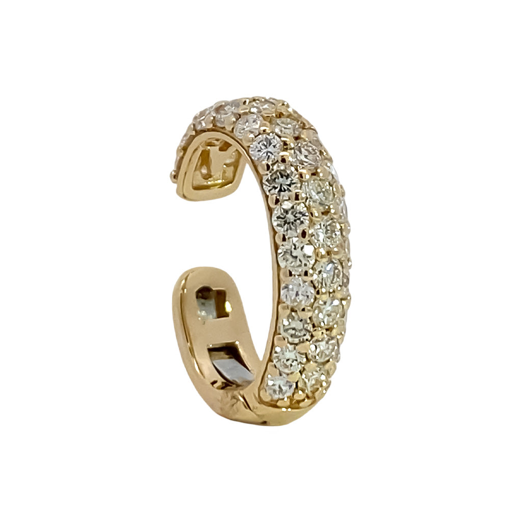 Single Three Row Diamond Ear Cuff