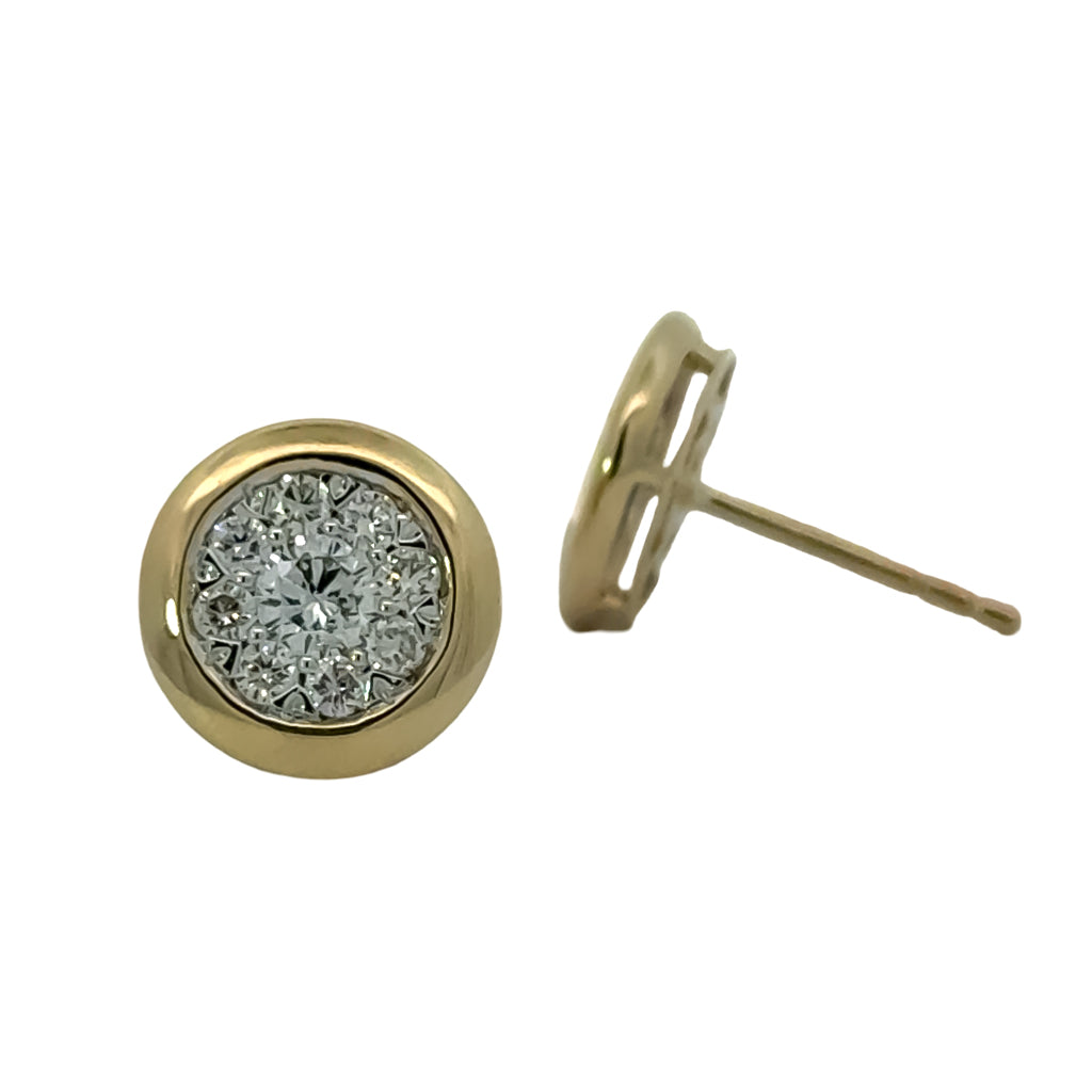 Diamond Cluster Stud Earrings