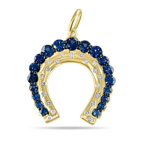 Sapphire Horseshoe Charm