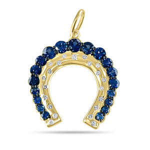 Sapphire Horseshoe Charm