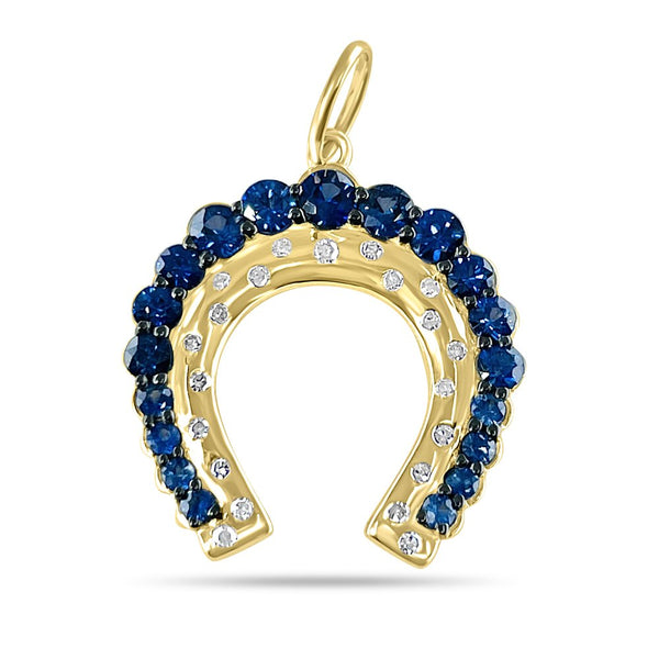 Sapphire Horseshoe Charm