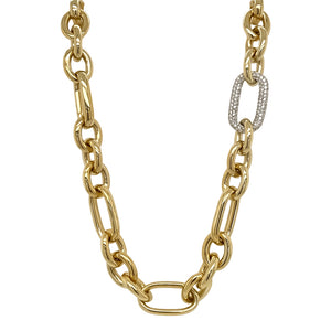 Trombone Chain with Diamond Link