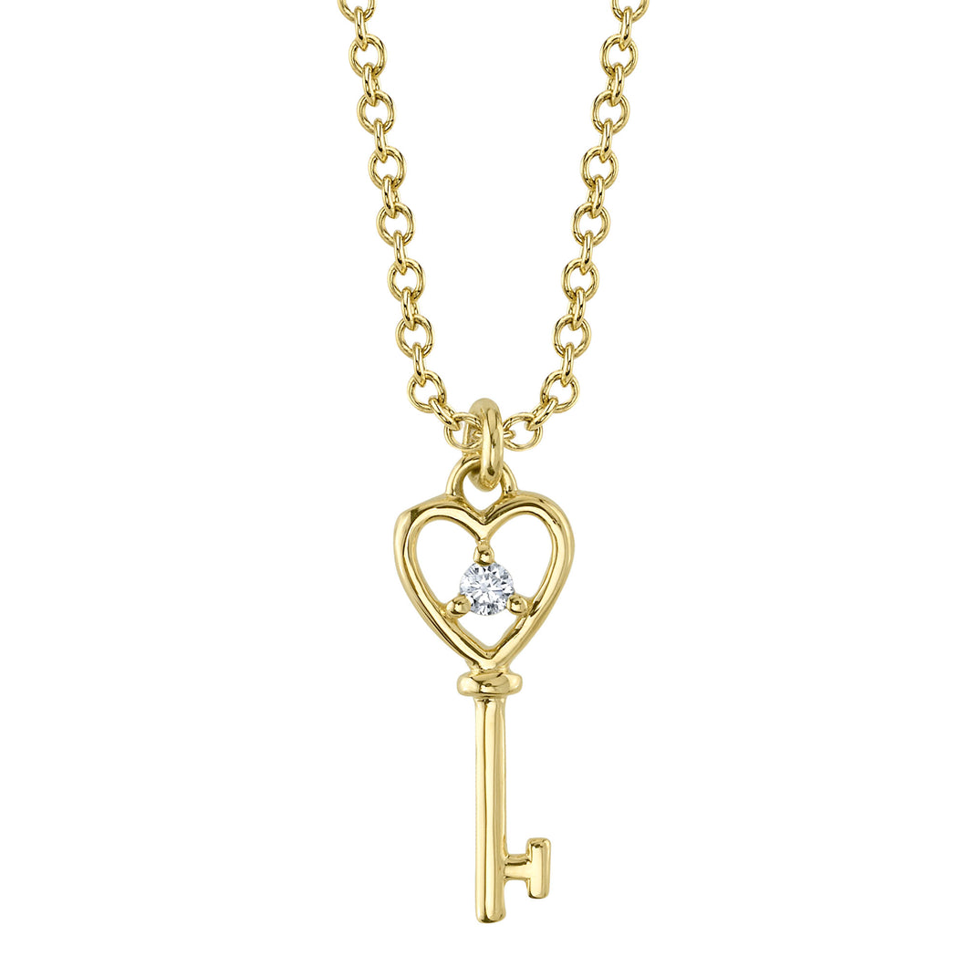 Heart / Key Diamond Necklace