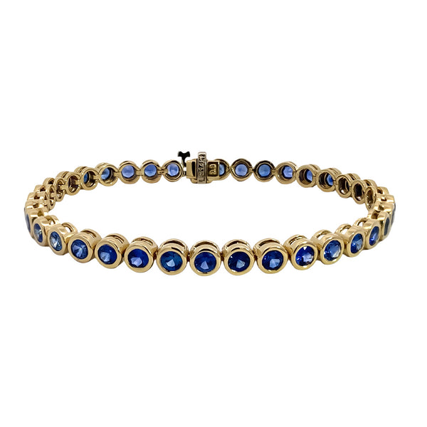 Bezel Sapphire Tennis Bracelet