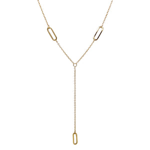 Paperclip Station Lariat Necklace