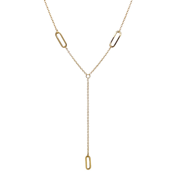 Paperclip Station Lariat Necklace