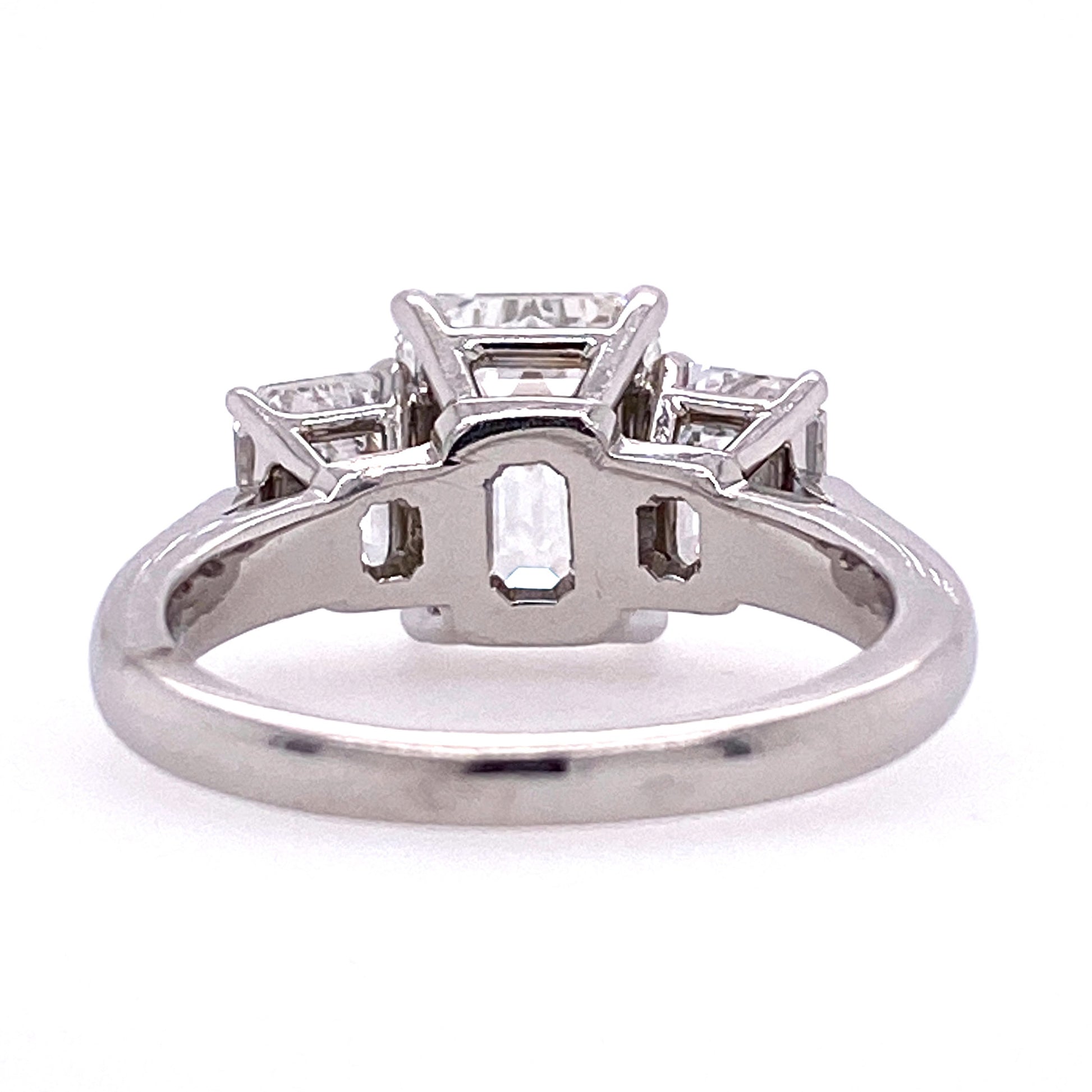 Emerald Cut Three Stone Diamond Ring