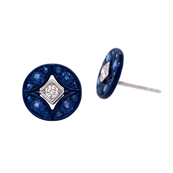 Sapphire and Diamond Lucilla Stud Earrings