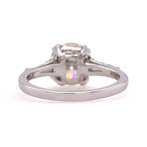Round Brilliant Cut Diamond Ring with Baguettes