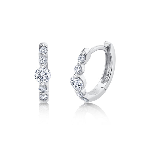 Accented Diamond Huggie Earrings