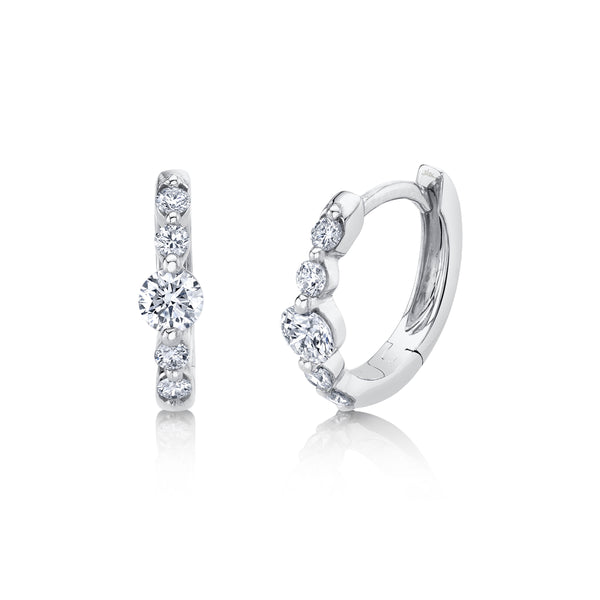Accented Diamond Huggie Earrings