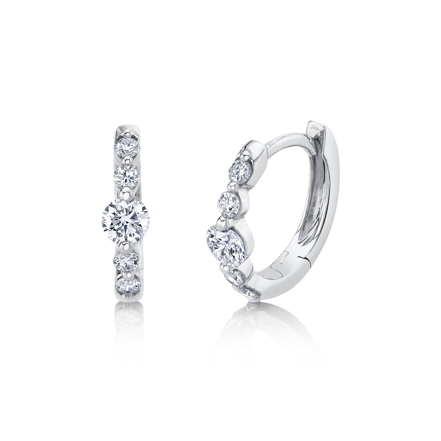 Accented Diamond Huggie Earrings