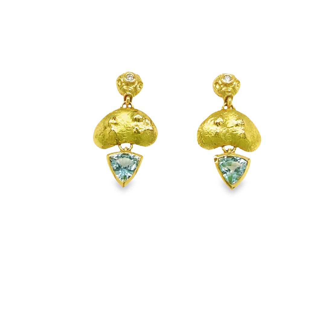 Aquamarine and Diamond Earrings