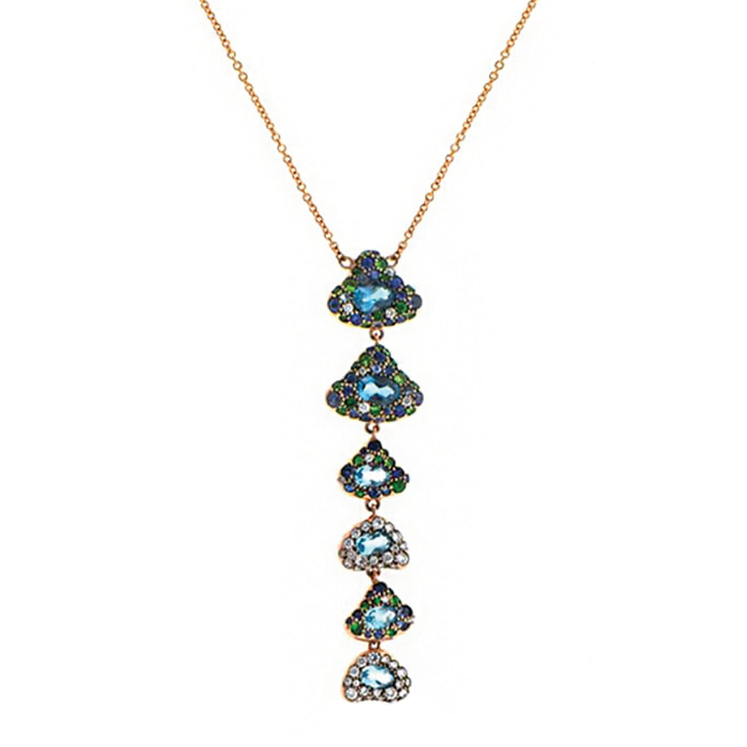 Topaz, Sapphire and Tsavorite Necklace