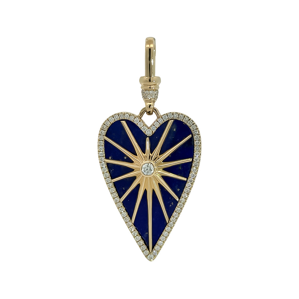 Elongated Lapis Heart Charm