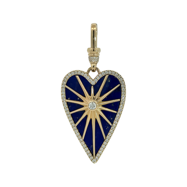 Elongated Lapis Heart Charm