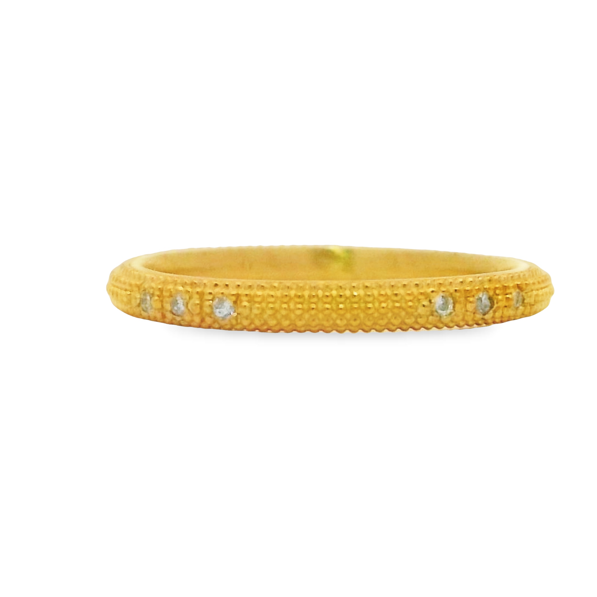 Textured Gold and Diamond Stacking Ring