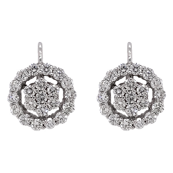 Diamond Cluster Drop Earrings