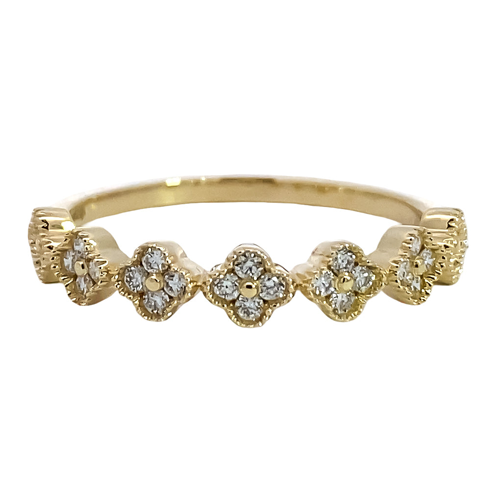 Clover Diamond Band Ring