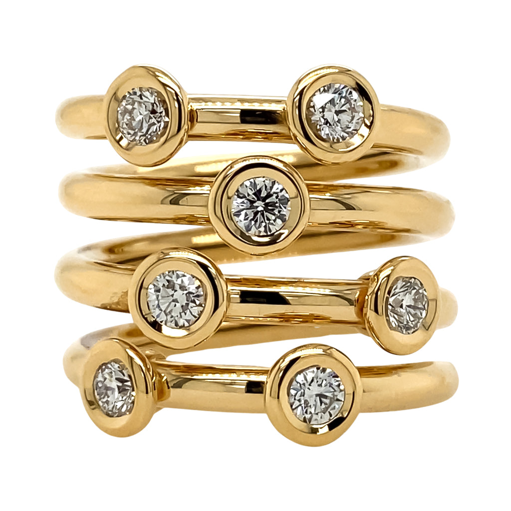 Bezeled Diamond Wrap Ring