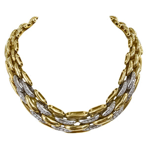 Diamond and Gold Link Necklace