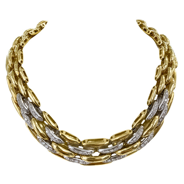 The Vintage Collection <p>Diamond and Gold Link Necklace