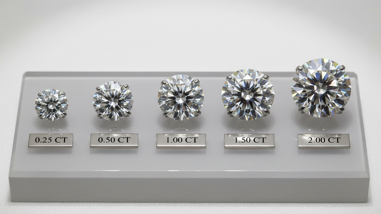 different diamond carat weights