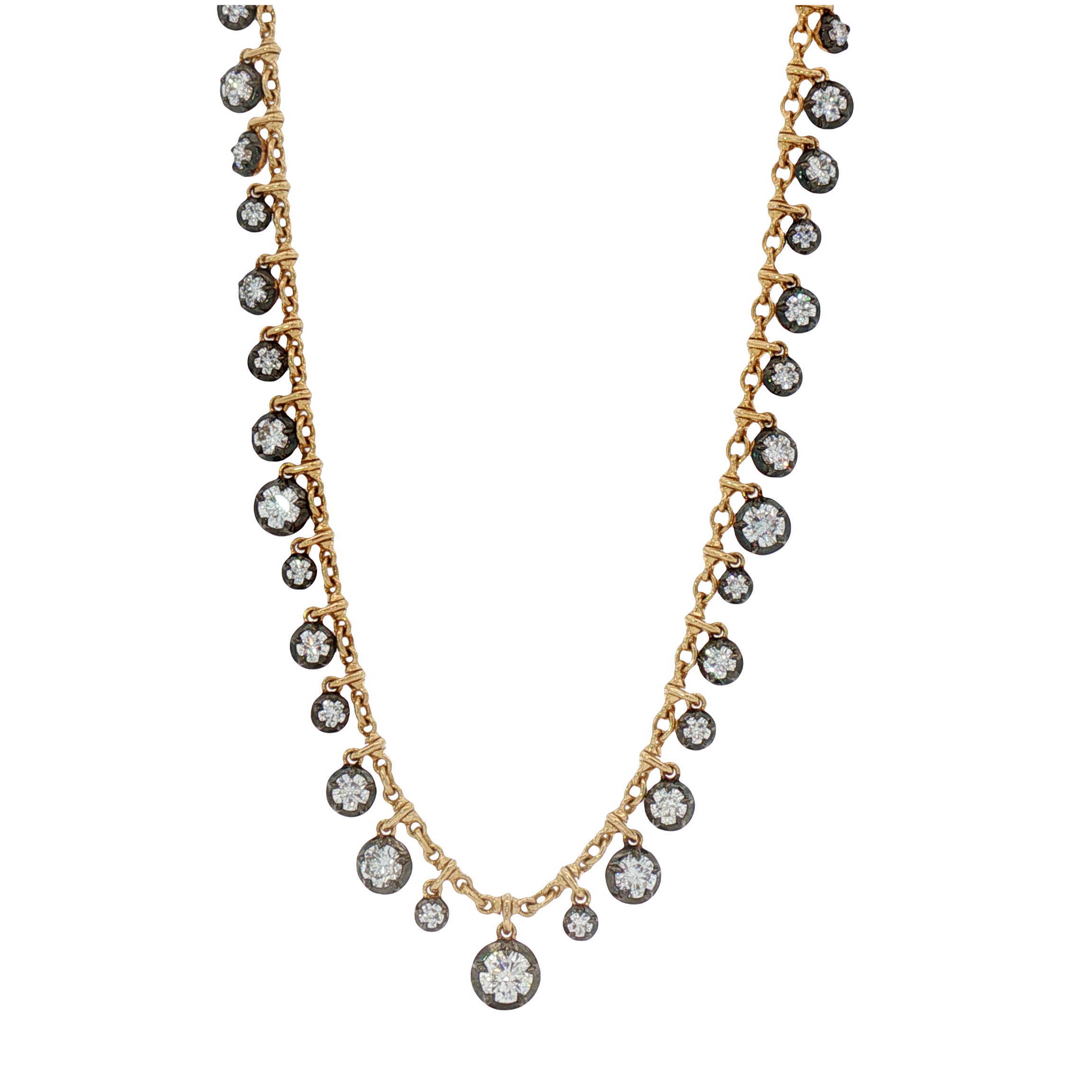 Diamond Disc Drop Necklace