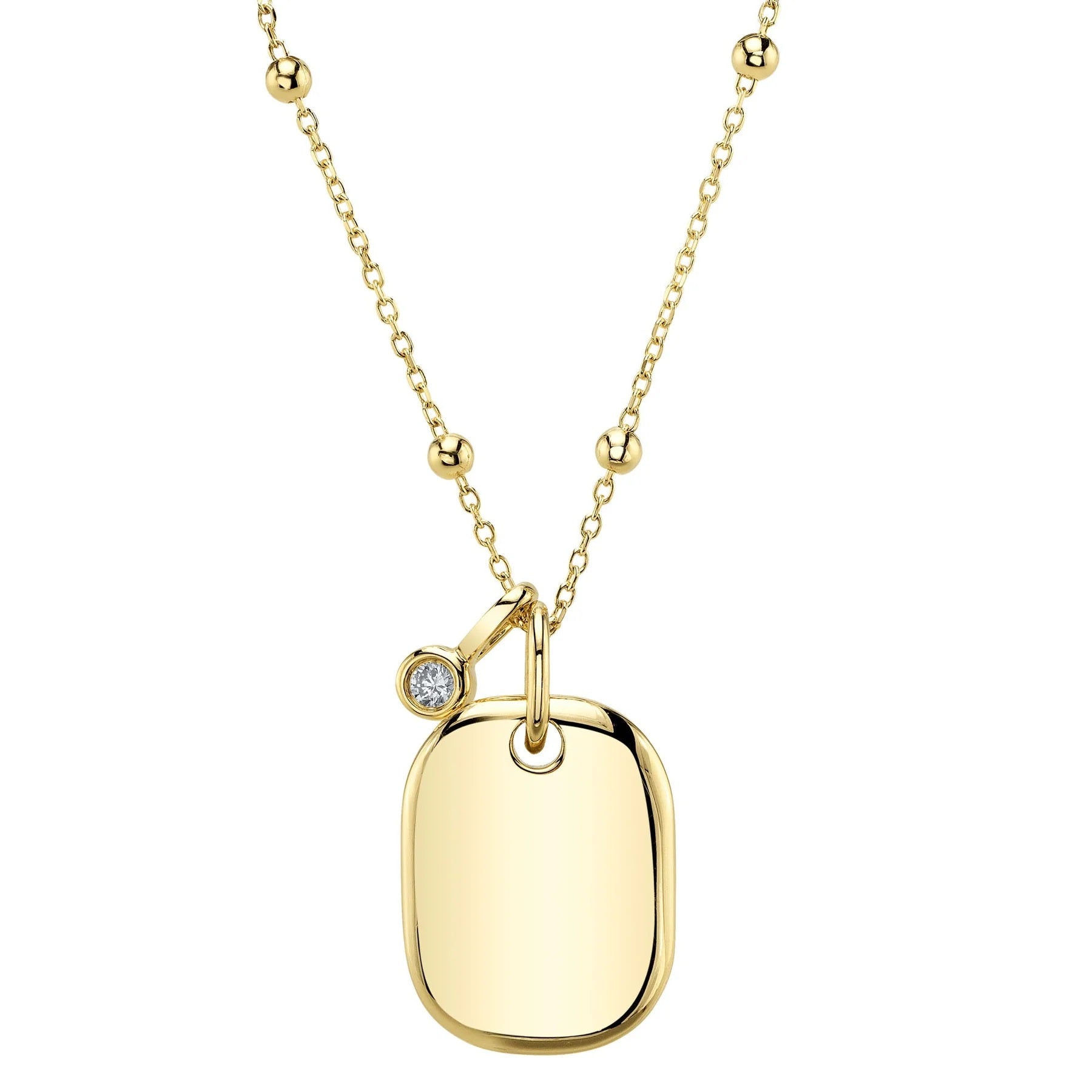 Puffed Dog Tag Necklace