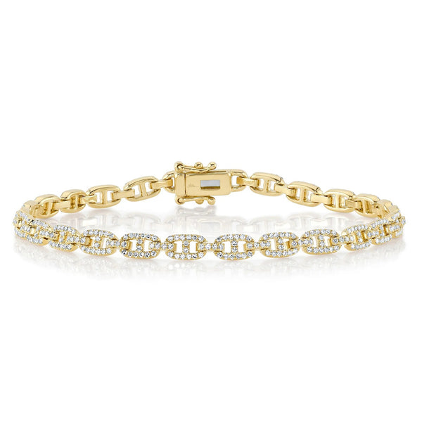 Mini Pave Anchor Link Bracelet