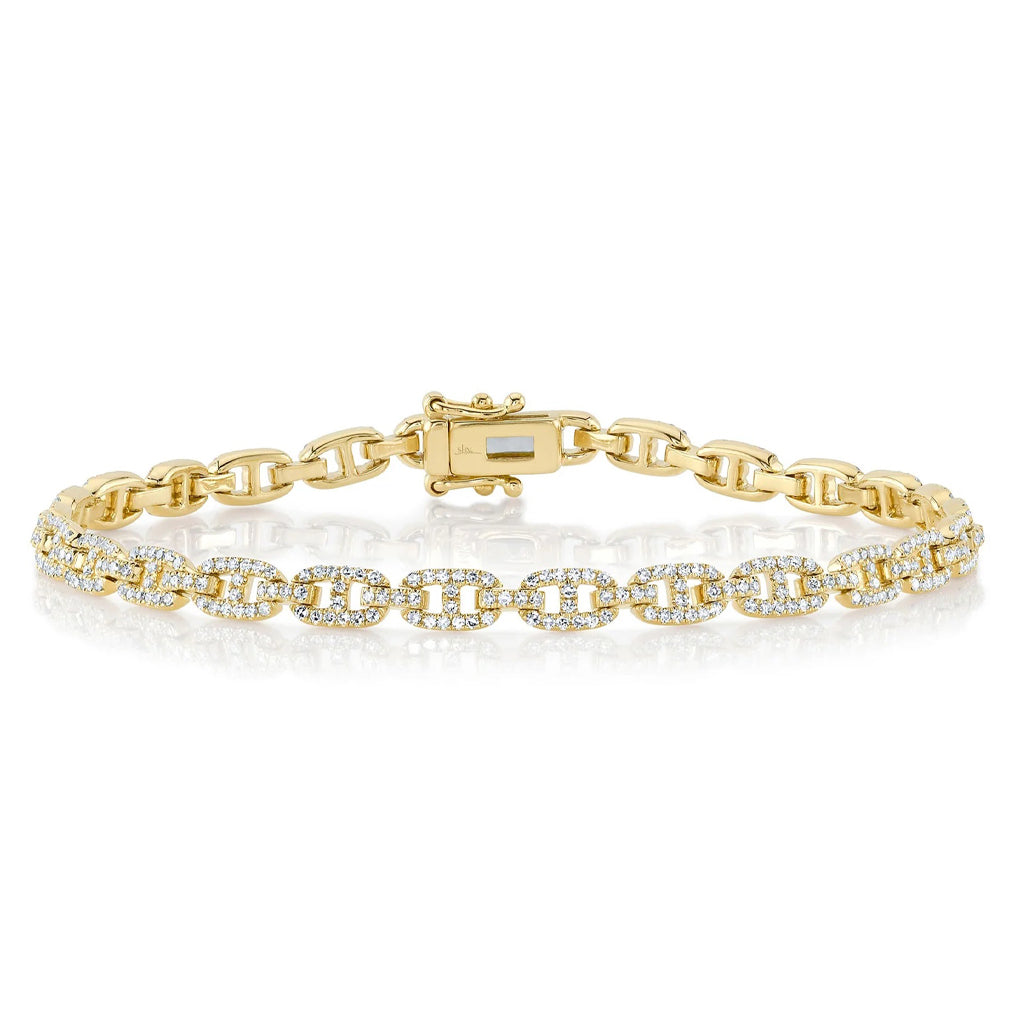 Mini Pave Anchor Link Bracelet