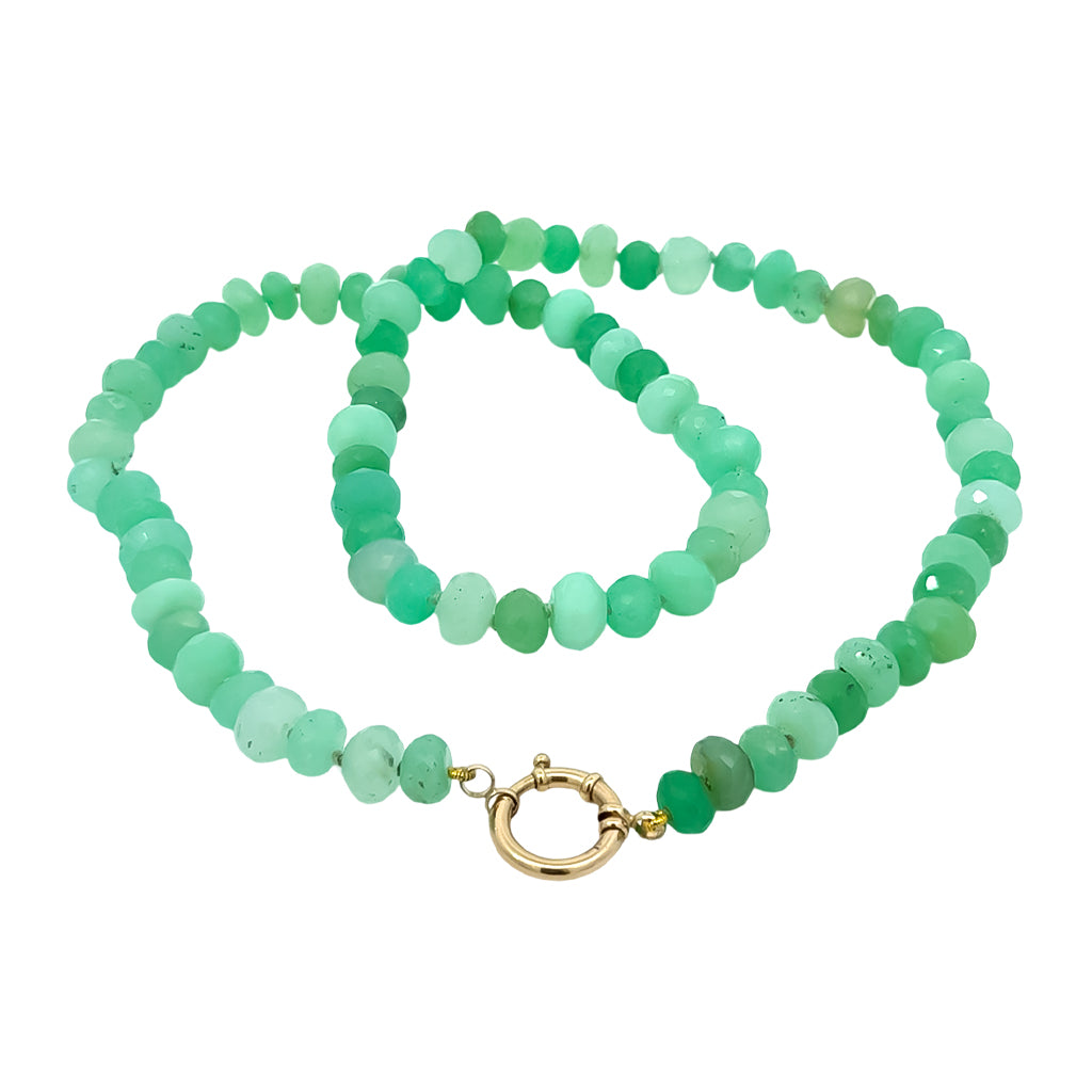 Beaded Necklace with Gold Charm Clasp