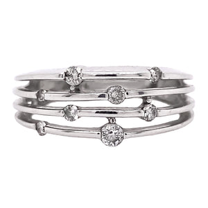 Four Row Diamond Ring