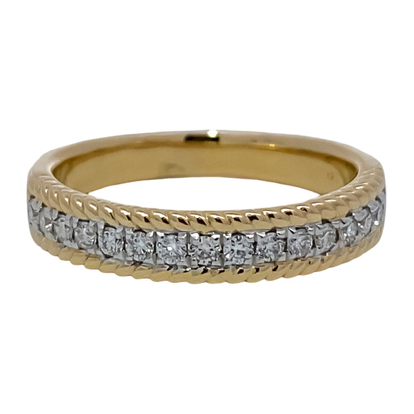 Prong Set Diamonds Down the Center Band