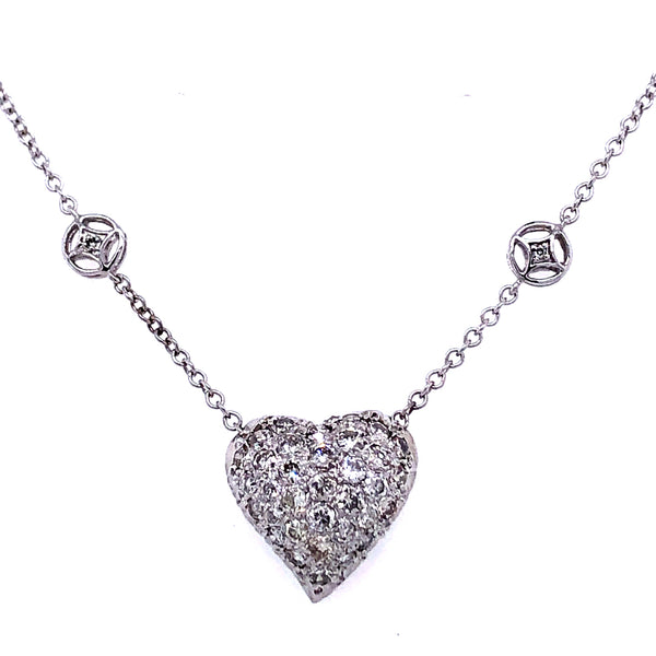 Pave Diamond Heart Necklace