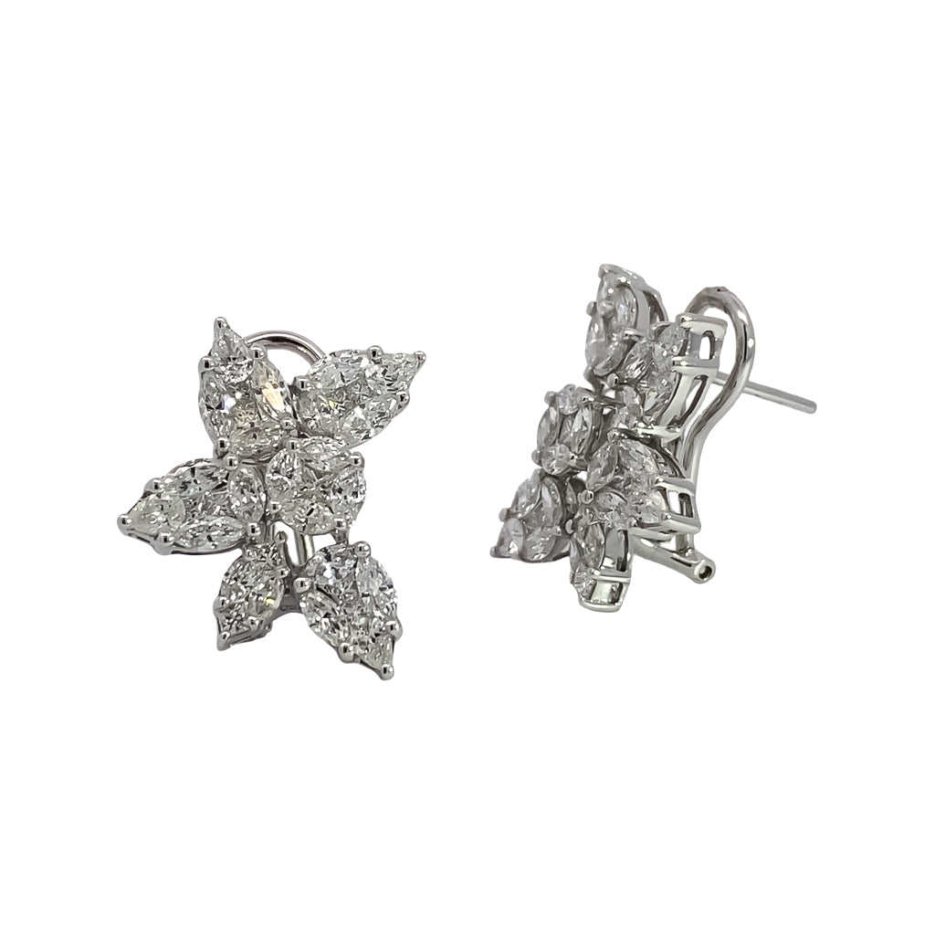 Fancy Flower Diamond Earrings