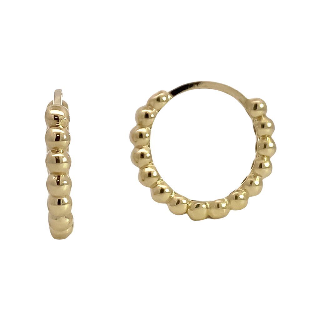 Gold Ball Hoop Earring