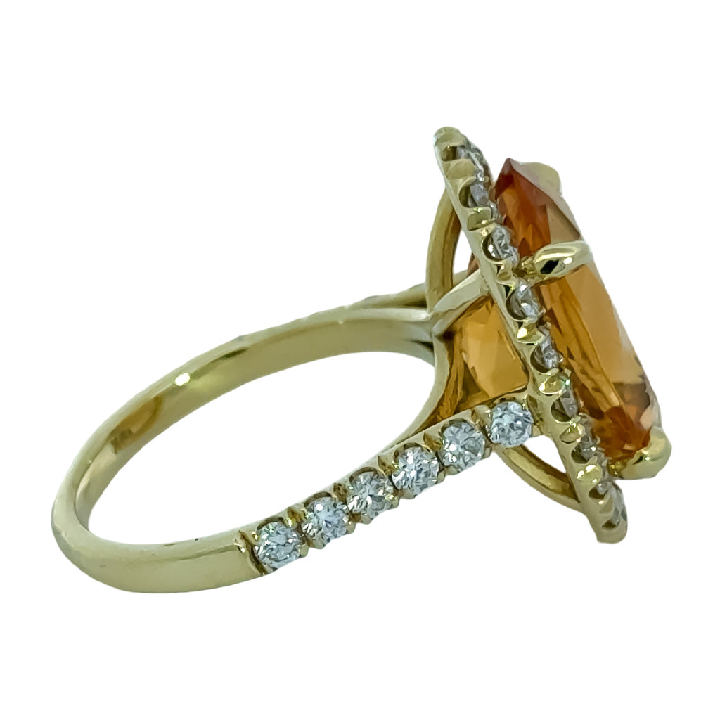 Cirtine Oval Ring with Diamond Halo