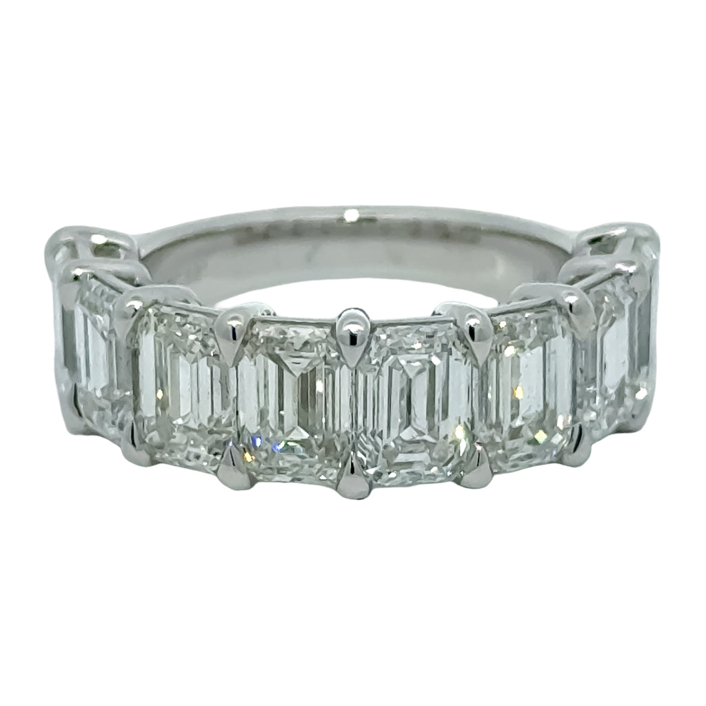 Lab Emerald Diamond Band