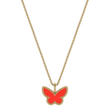 Two Sided Enamel Butterfly Necklace