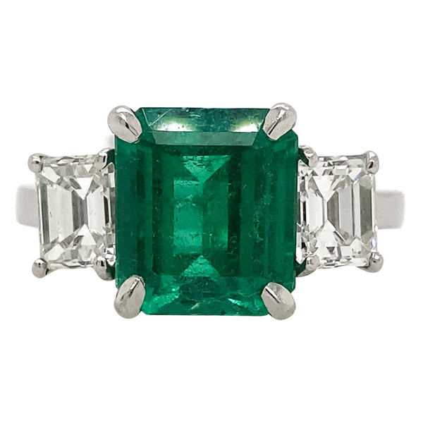 Three Stone Emerald  Ring