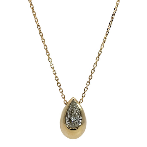 Pear Shaped Lab Grown Diamond Necklace