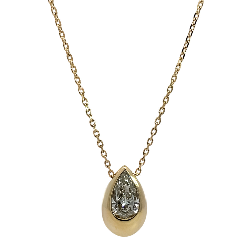 Pear Shaped Lab Grown Diamond Necklace