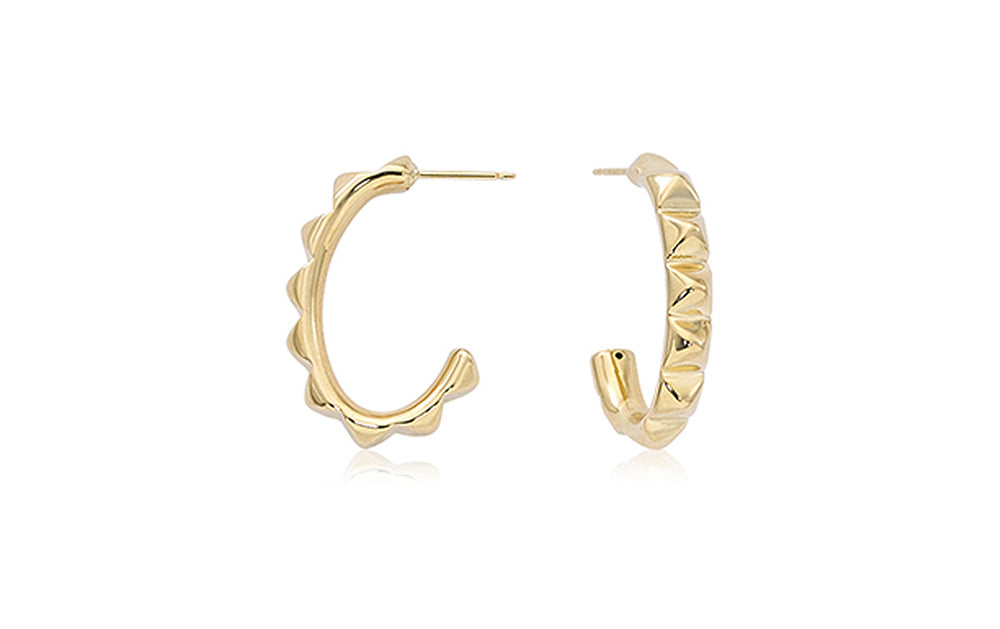 Pyramid "J" Hoop Earrings